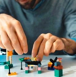 LEGO Builds at the Water Cooler Station